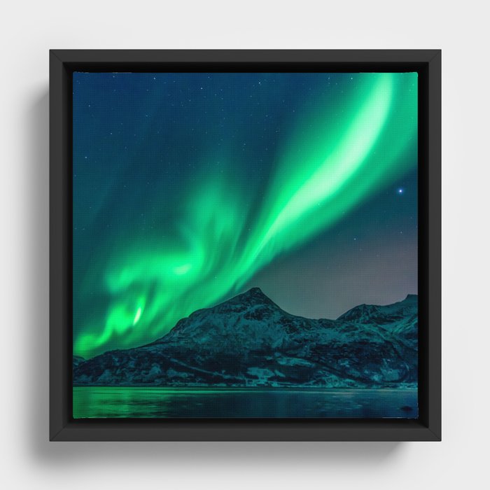 Aurora Borealis (Northern Lights) Framed Canvas