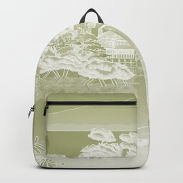 Japan Mural - Reverse Frosted Celedon Backpack