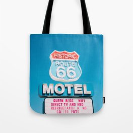 Historic Route 66 Motel Sign - Arizona Southwest USA Road Trip Photo Tote Bag