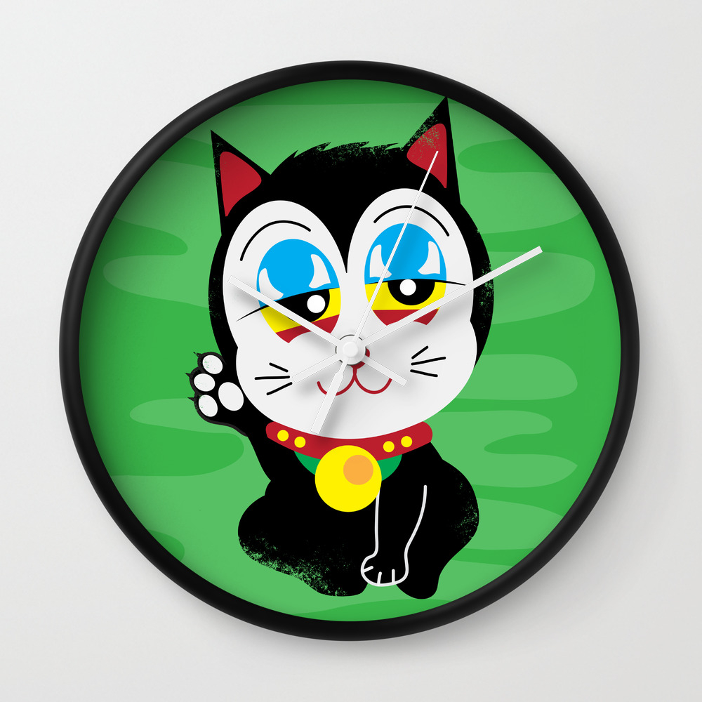 maneki neko clock