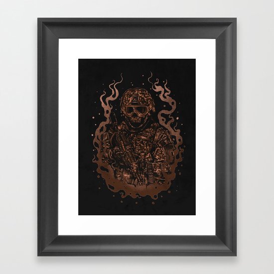 Military skull Framed Art Print
