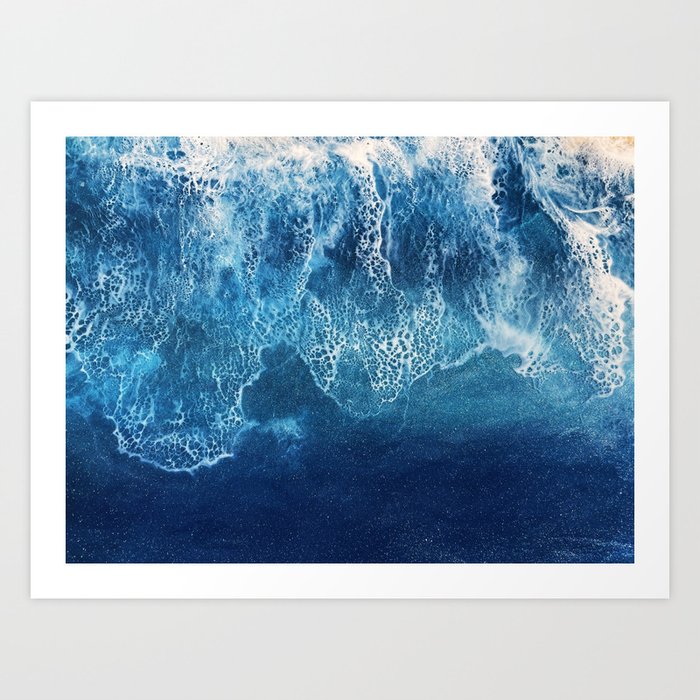 Dark blue ocean Art Print
