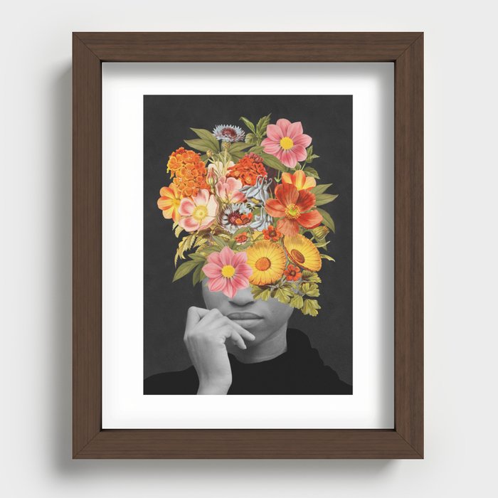 Colorful vintage bouquet Recessed Framed Print