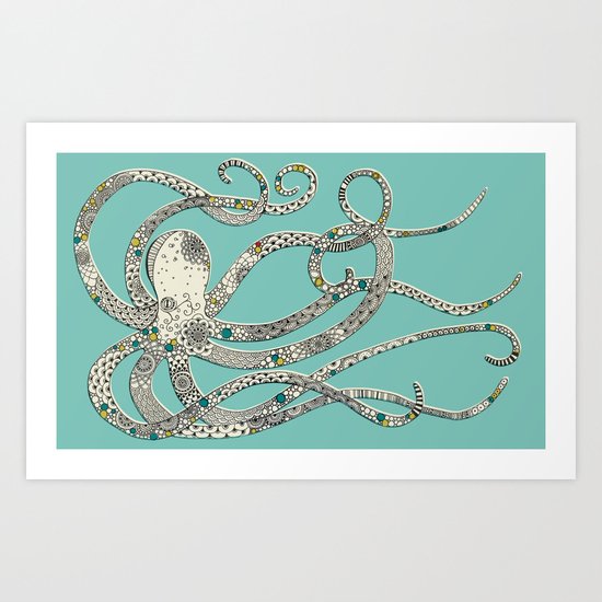 Green Octopus Art Print