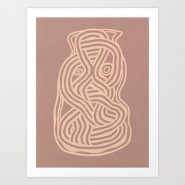 Line art organic shape in nude Art Print