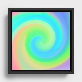 Spiral Rainbow Cute Abstract Framed Canvas
