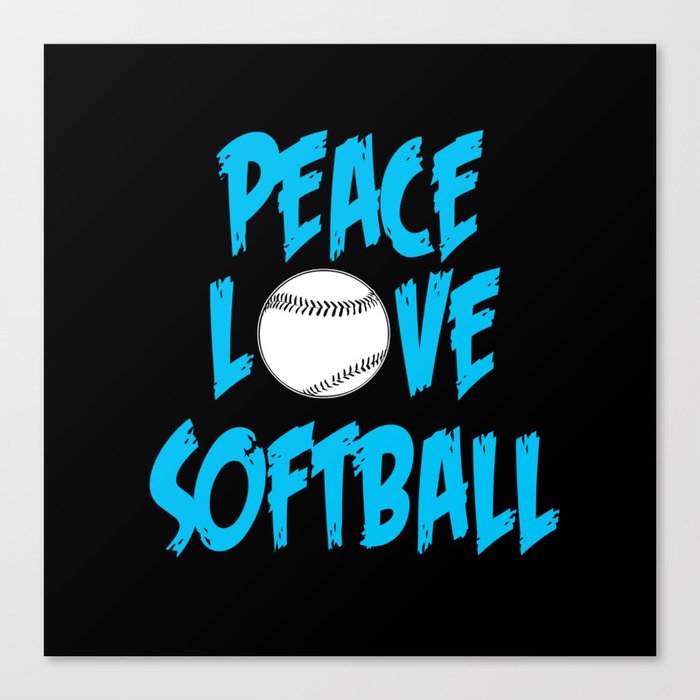 Peace love softball Canvas Print