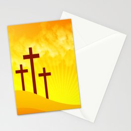 Crucifixion of Jesus Christ Sunset Stationery Card