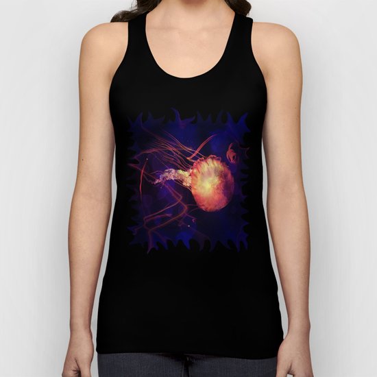 Jellyfish of the Blacklight Electro Rave Unisex Tank Top