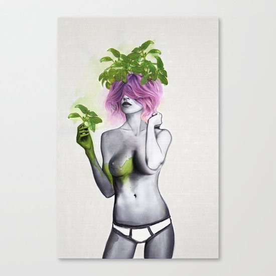 Garden Girls 1 - Basil Canvas Print