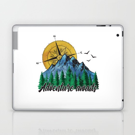 Adventure awaits Camping Graphic Design Laptop & iPad Skin