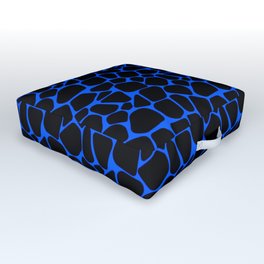 Neon Safari Blue & Black Outdoor Floor Cushion