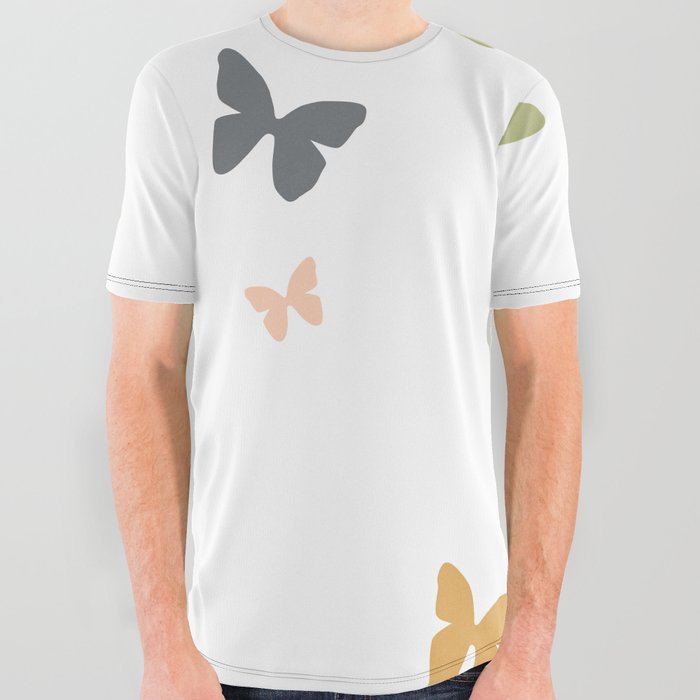Pastel butterflies All Over Graphic Tee