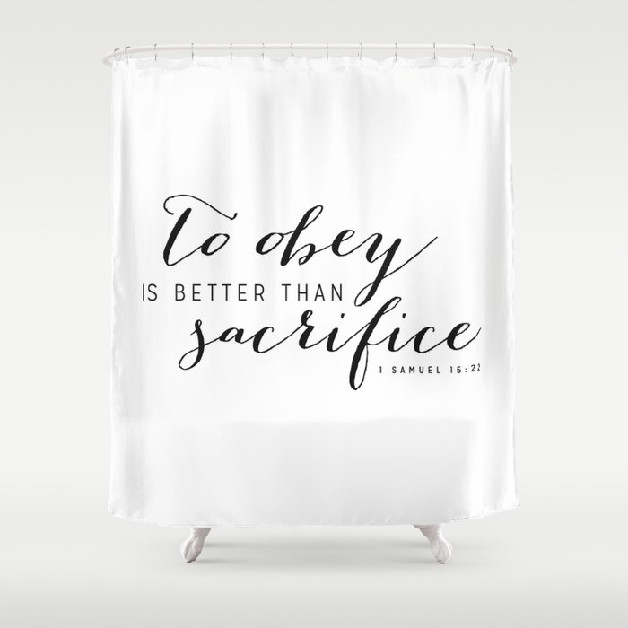 Scripture Print Shower Curtain