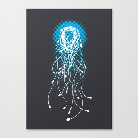 Electric Jellyfish Canvas Print