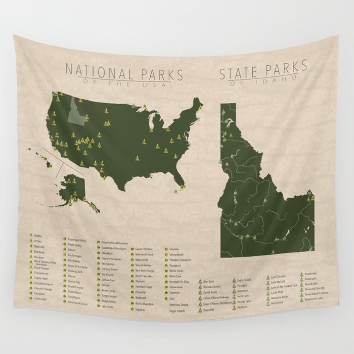 US National Parks - Idaho Wall Tapestry