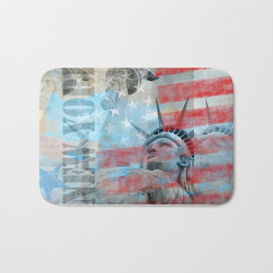 Lady Liberty Stars and Stripes Patriotic Artwork Bath Mat