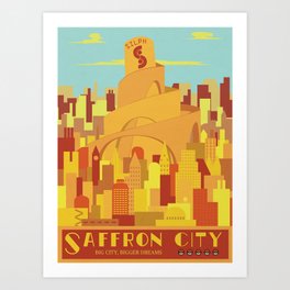 Saffron City Poké Poster Art Print