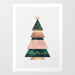 Merry Christmas Tree Art Print