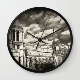 Gothic church in gothic weather  Wall Clock