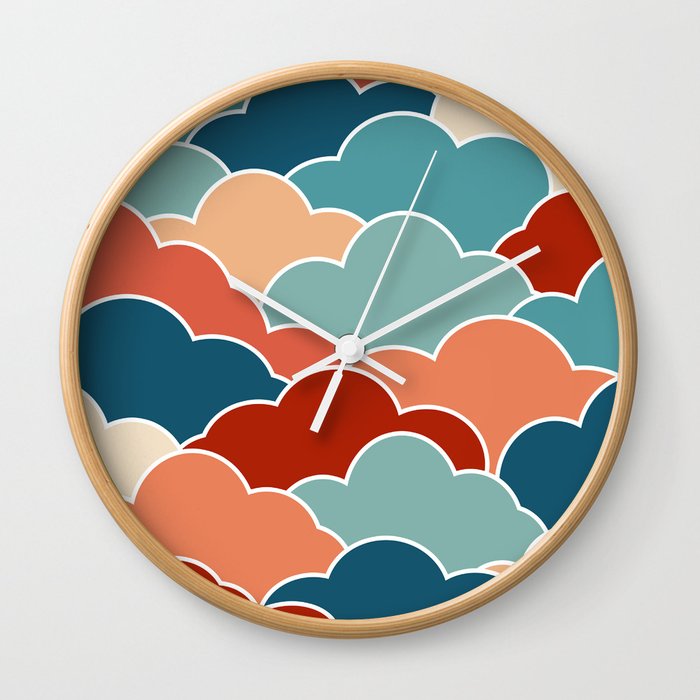 Colorful clouds 3 Wall Clock