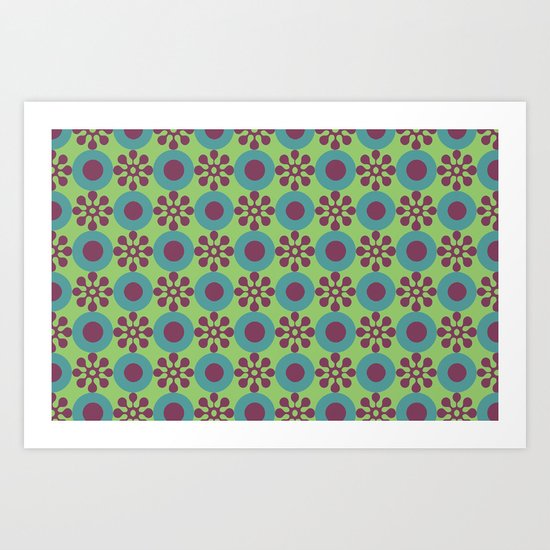 Retro Modern Flower Power Art Print
