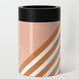 Color Block & Stripes Geometric Print, Pink and Orange Can Cooler