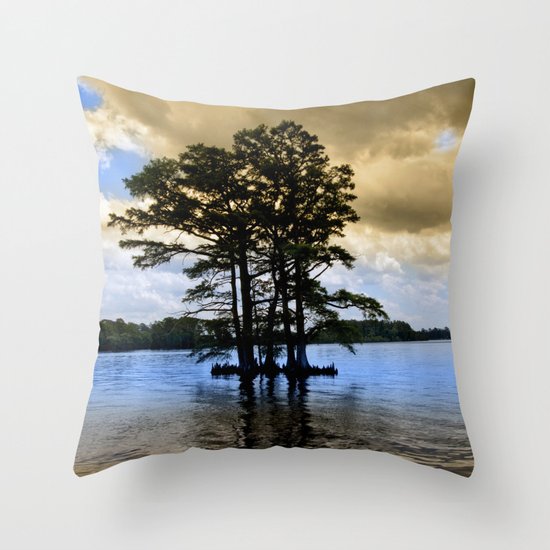 Cypress Trees Throw Pillow