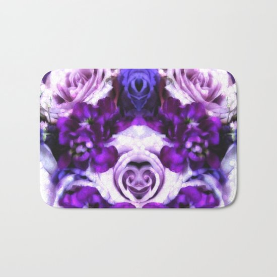 purple pink flowers Bath Mat