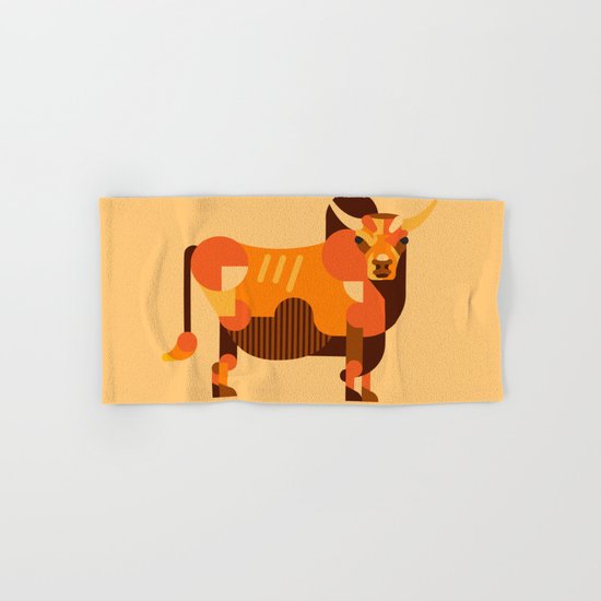 Bull Orange Hand & Bath Towel