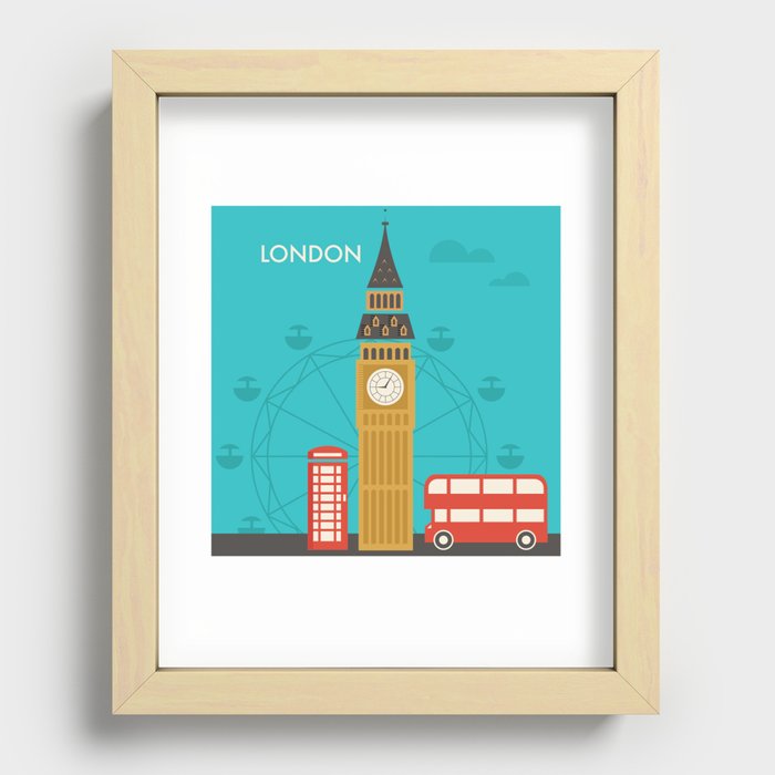 Attractions of London Recessed Framed Print