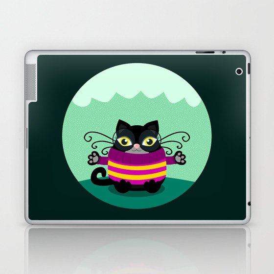Cute black cat  Laptop & iPad Skin