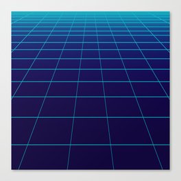 Minimalist Blue Gradient Grid Lines Canvas Print