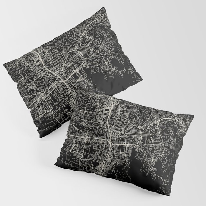 Santa Rosa, USA - Minimal City Map Pillow Sham