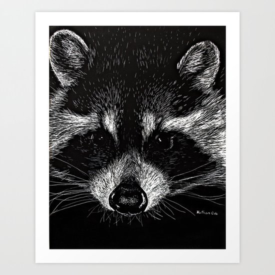 The Curious Raccoon Art Print
