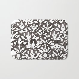 lotus  Bath Mat | Watercolor, Lotus, Painting, Nature, Rorshach, Wild, Flower, Black And White, Floral, Pattern 