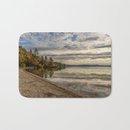Morning light at the lake Bath Mat | Morning, Art, Clear, Clouds, Autumn, Refections, Pond, Reflection, Photo, Fall 