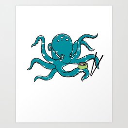 Hungry Octopus Art Print | Illustration, Vector, Graphic Design, Animal 