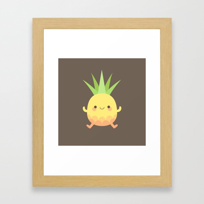 Happy pineapple kids Framed Art Print