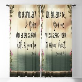 Seek God with your whole Heart KJV Bible Verse Blackout Curtain