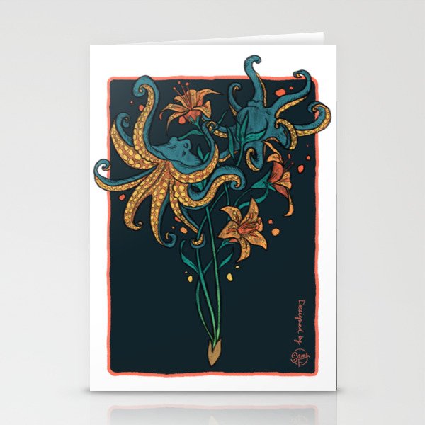 Octopus Lilies Stationery Cards