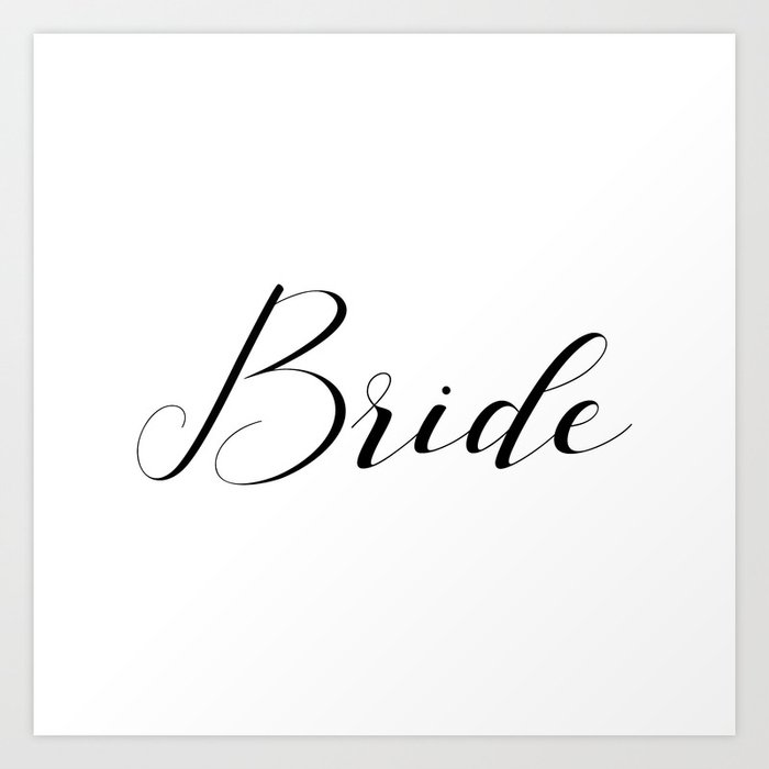 Bride - Black on White Art Print