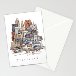 Cleveland Skyline group portrait Stationery Card