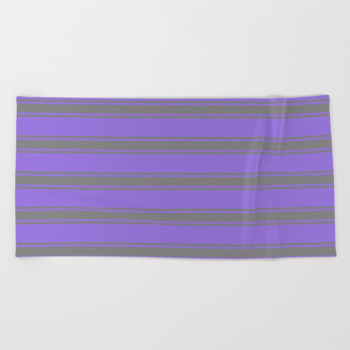 Purple & Grey Colored Lined Pattern Beach Towel