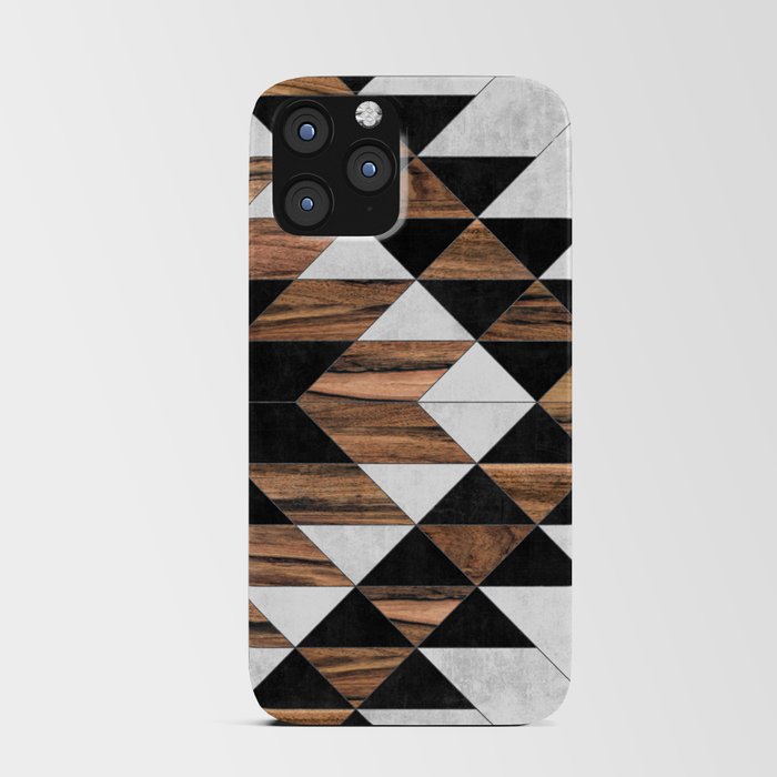 Urban Tribal Pattern No.9 - Aztec - Concrete and Wood iPhone Card Case