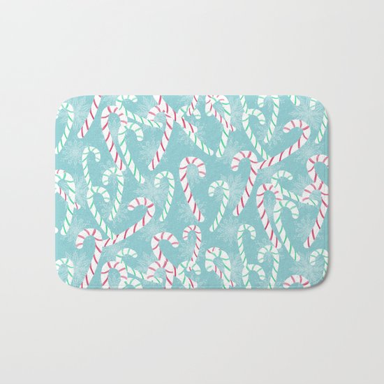 Frosty Canes Bath Mat