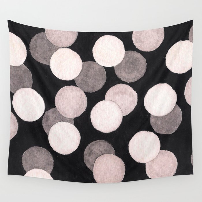 Deep Contrast Dots Pattern Wall Tapestry