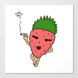 Smoking Strawberry Canvas Print