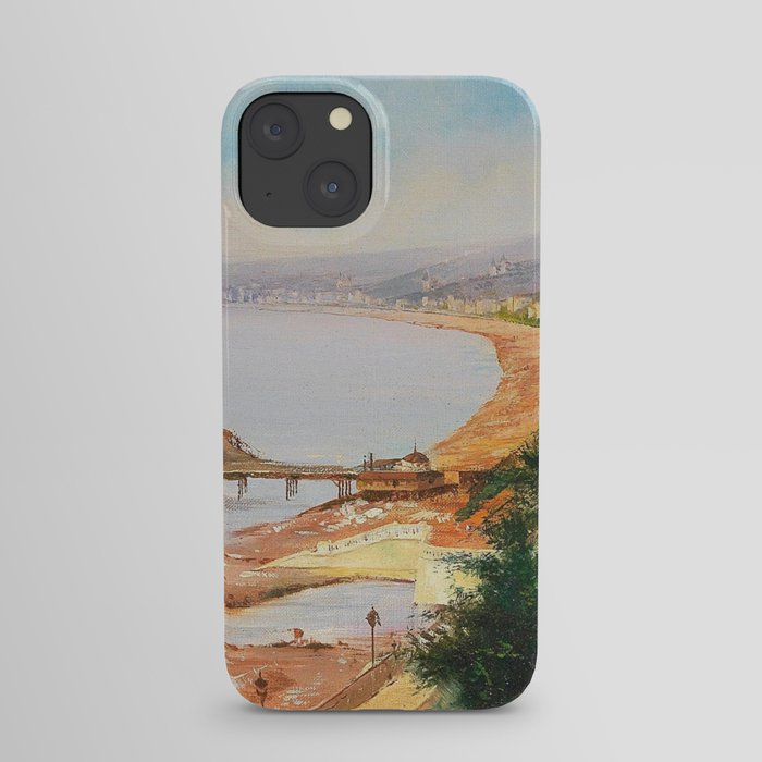 Nice, France; French Riviera; View of the Promenade des Anglais landscape painting by Hermann Schmidt iPhone Case