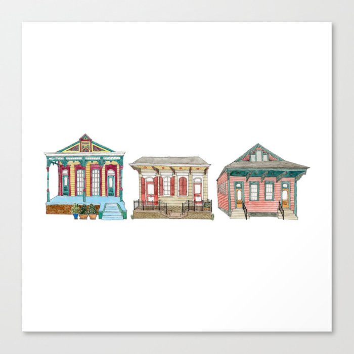 New Orleans Houses Canvas Print